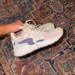 Adidas Cream and Pink Casual Sneakers